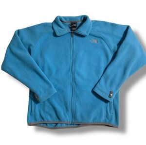The North Face Women's Size Medium Blue And Gray Fleece Full Zip Jacket